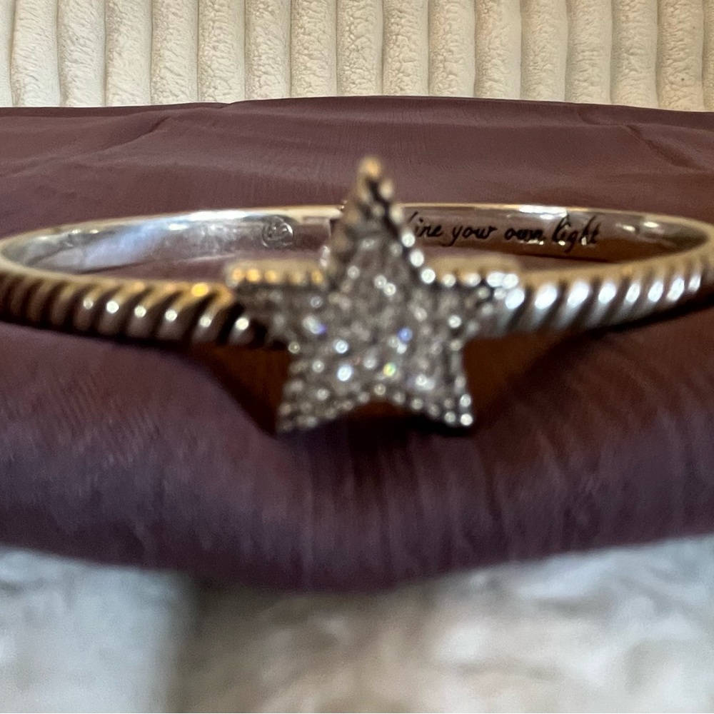 Brighton Silver Star Pavé Bangle Bracelet - Silver